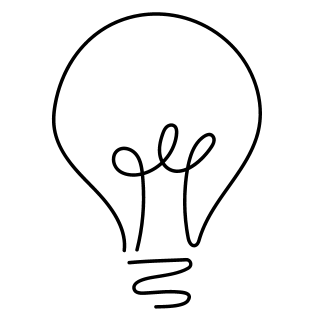 Graphic outline of a lightbulb